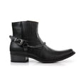thumbnail image 2 of Ferro Aldo Reyes MFA606332 Mens Memory Foam Casual High Western Buckle Strap Ankle Dress Boots, in Black, Men's Size 9, 2 of 8