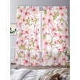 thumbnail image 3 of Pink Flowers Sheer Curtains 84 Inch Length 2 Panels Set, Watercolor Spring Botanical Floral Leaves Voile Window Treatment Rod Pocket Curtains Sheers Drapes for Bedroom/Living Room/Kitchen 52"x84"x2, 3 of 7