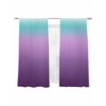 thumbnail image 7 of Turquoise Purple Sheer Curtains 72 inches Long 2 Panels Set Stripe Gradient Tiers Sheers Rod Pocket Small Window Short Curtains for Kitchen Cafe, Each 52" W x 72" L, 7 of 7