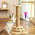thumbnail image 5 of Multi-Level Wooden Cat Scratching Post with Interactive Ball Track, Sisal-Covered Scratching Column & Hanging Toys, Space-Saving Cat Tree Tower for Kittens & Adult Cats, 5 of 7