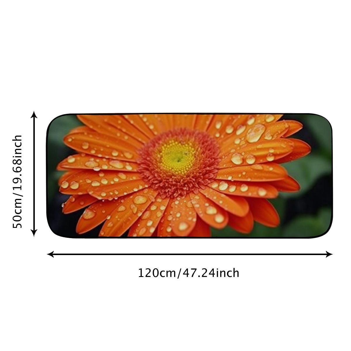 Heduofu Decorative Door Mat, Door Mat with Non-Slip Rubber Backing, Easy Cleaning, Traps Dirt, Rug for Entry, Patio, Garage  - Gerbera Daisy Flowers Red Bouquet Flower Open 19.68*47.24 in