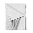 thumbnail image 2 of Grey Soft Flannel Fleece Blanket, Wavy Vertical Curved Stripes with Flowers and Leaves Vintage Damask Inspired, Cozy Plush for Indoor and Outdoor Use, 50" x 70", Grey Pale Grey White, by Ambesonne, 2 of 5