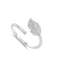 thumbnail image 4 of White Cubic Zirconia Leaf Feather Midi Ring .925 Sterling Silver Band Jewelry Female Male Size 9, 4 of 4