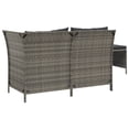 thumbnail image 3 of vidaXL 3 Piece Garden Lounge Set with Cushions Grey Poly Rattan, 3 of 5