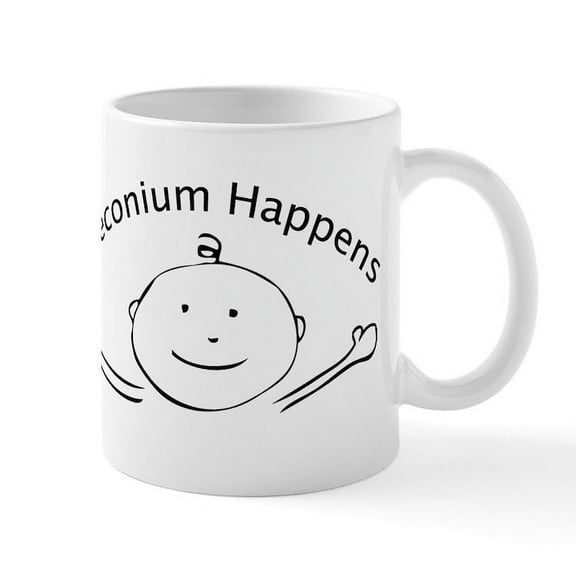 CafePress - Meconium Happens Mug - 11 oz Ceramic Mug - Novelty Coffee Tea Cup