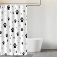 thumbnail image 5 of Funny Dog Paw Print Shower Curtain for Bathroom, Black Gray Dog Claw Footprint Creative Modern Shower Curtain Set Waterproof Fabric Bathtubs Curtain Decor Washable with 12 Hooks, 72x72 inches, 5 of 5