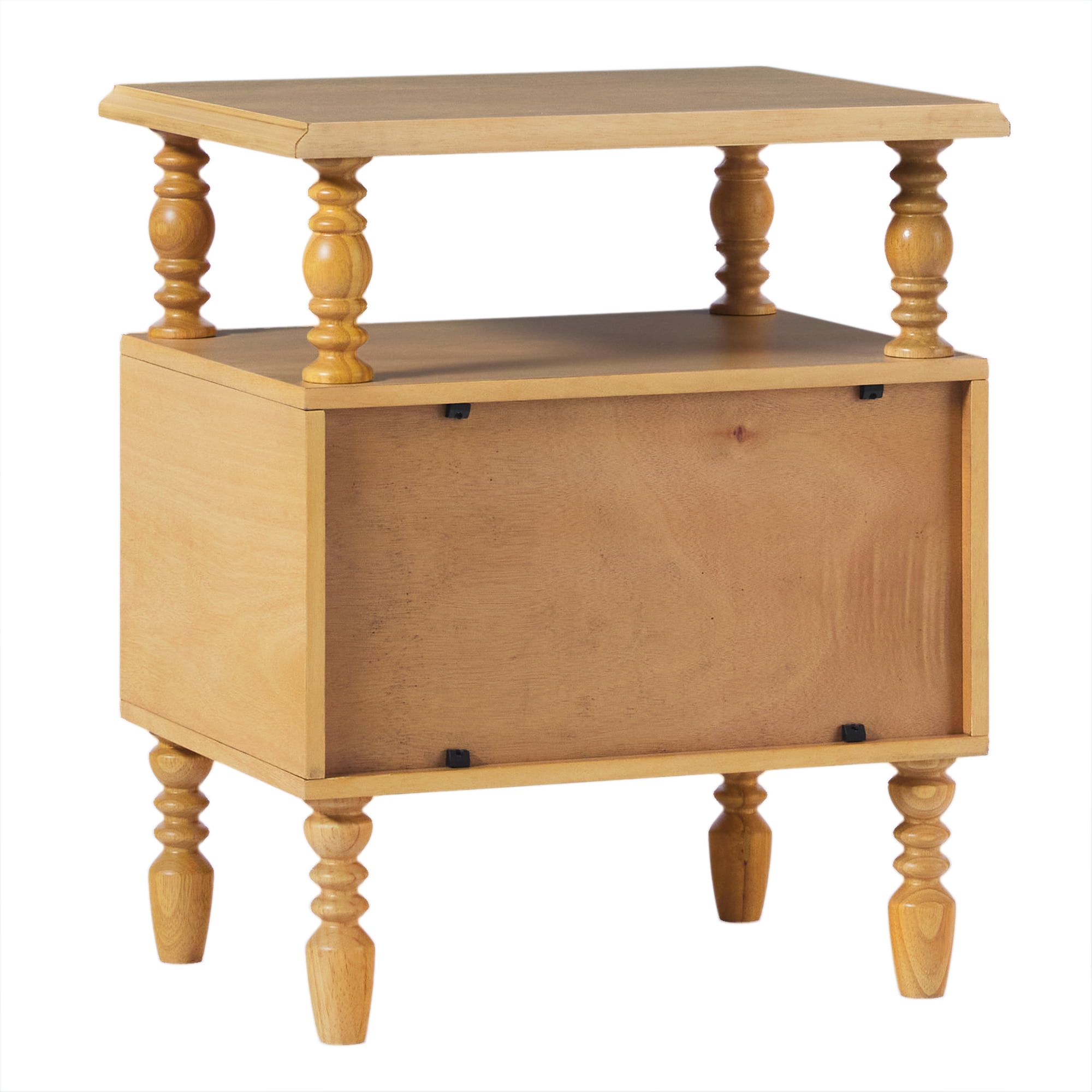 Vivienne Walker Edison Easy Assembly Solid Wood Spindle 2-Drawer Nightstand - Natural