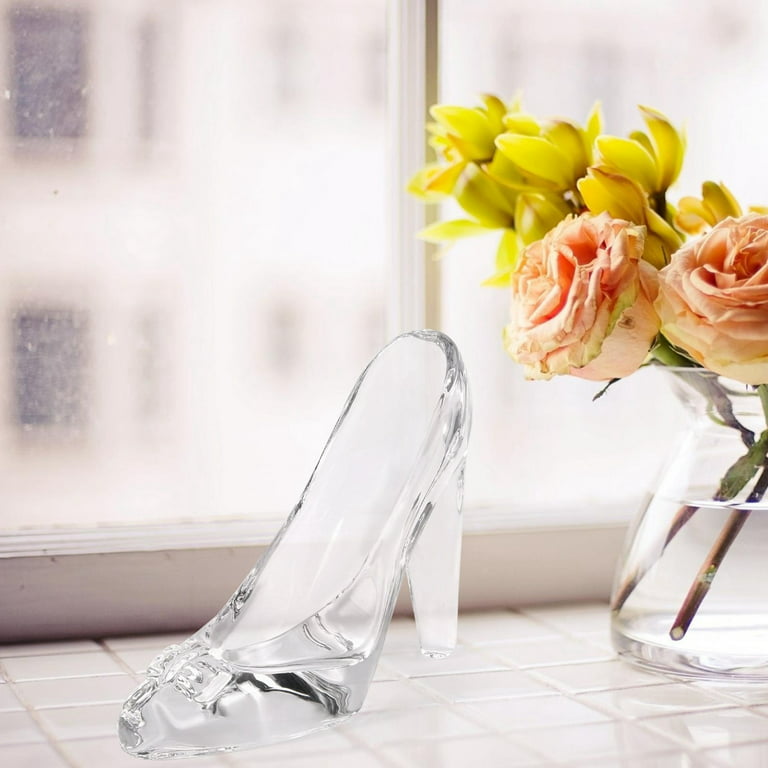 Crystal Shoes Glass Birthday Gift Home Decor High-Heeled Shoes