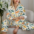 thumbnail image 6 of Lsque Dinosaurs and Tropical Leaves Pattern Long Sleeve Pajama Set for Women - Soft 2-Piece Sleepwear and Loungewear Set with Pockets, Comfy Nightwear-Large, 6 of 7
