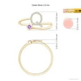 thumbnail image 4 of ANGARA Natural 0.06 Ct. Amethyst with Diamond Initials Ring in 14K Yellow Gold for Women (Ring Size: 3), 4 of 9