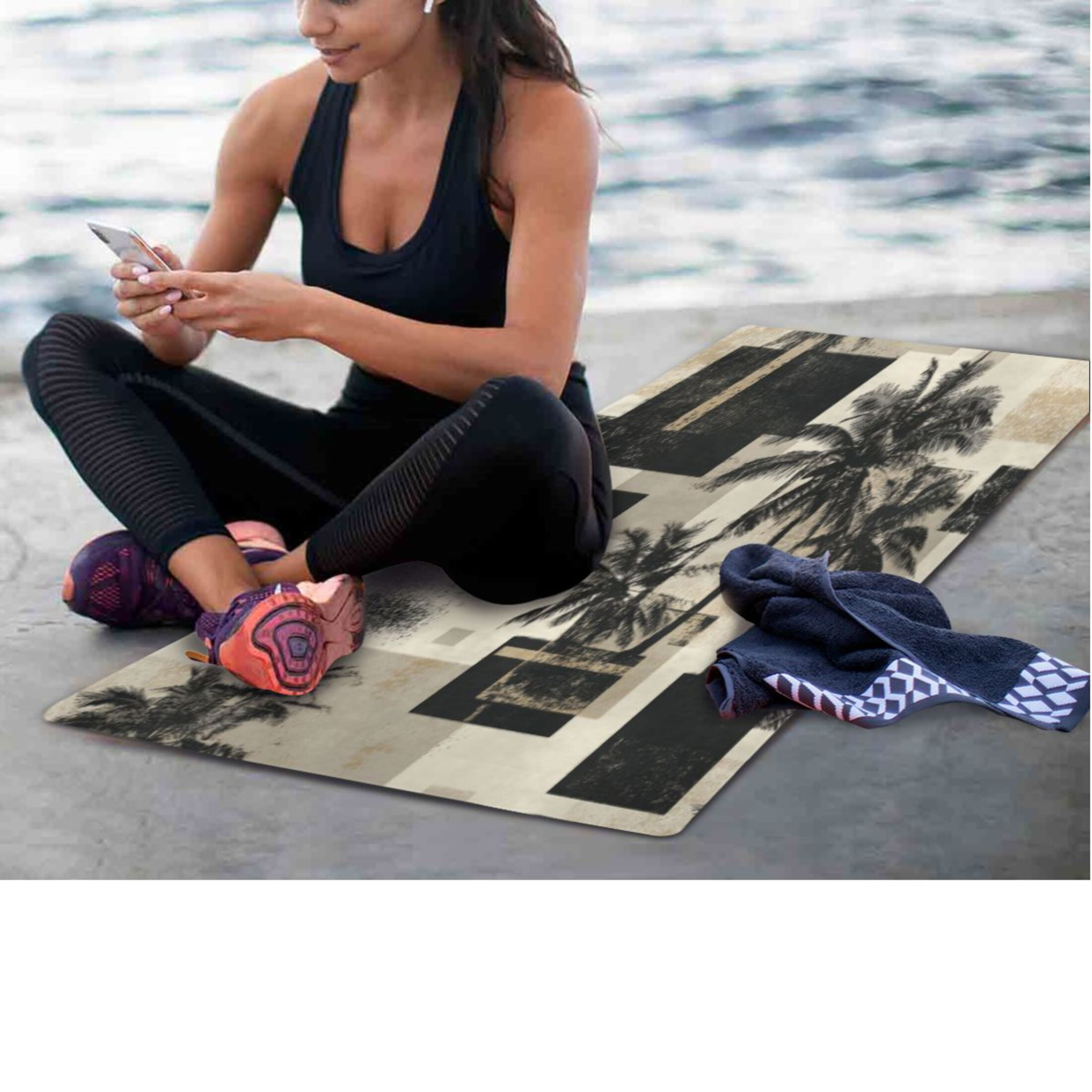 BZSMCE Yoga Mat Women Fitness Mat Abstract Tropics Pattern