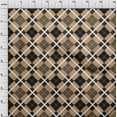 thumbnail image 3 of oneOone Cotton Flex Light Brown Fabric Argyle Check Sewing Material Print Fabric By The Yard 40 Inches Wide, 3 of 4