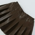thumbnail image 3 of GYRATEDREAM Girls Pu Pleated Skirt Toddler Baby Stretch Elastic High Waist Casual Skirt Kids Teen Skort for 2-14 Years, 3 of 7