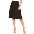 thumbnail image 4 of Women's Casual Knee Length Flare A-line Skirt with Elastic Waistband, 4 of 7