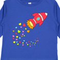 thumbnail image 4 of Inktastic Valentine's Day Rocket Ship with Hearts Boys or Girls Long Sleeve Toddler T-Shirt, 4 of 5