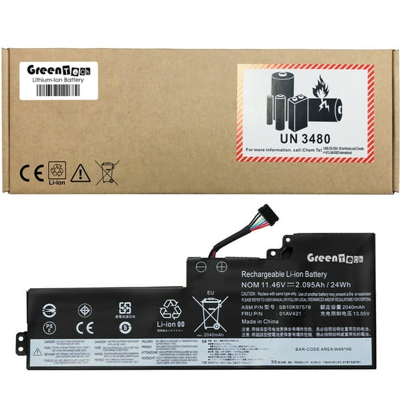 GREENTECH 01AV421 01AV420 BATTERY FOR LENOVO THINKPAD T470 T480 A475 A485 24WR 01AV419 SB10K97576 SB10K97577 SB10K97578