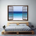 thumbnail image 2 of IDEA4WALL Fake Brown Window Beach Peel and Stick Wallpaper Removable Wall Mural Sticker Decal, 2 of 4