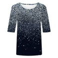 thumbnail image 3 of Patlollav 50% off Womens Half Length Sleeve Tops Shirts Printed Tees Blouses Casual Plus Size Basic Tops, 3 of 6