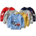 thumbnail image 5 of Esaierr Kids Baby Boys Girls Pullover Sweaters Knit Sweater Coat for Autumn Fall Winter Excavator Printing Knit Sweater Cartoon Knit Sweat 2-8T, 5 of 5