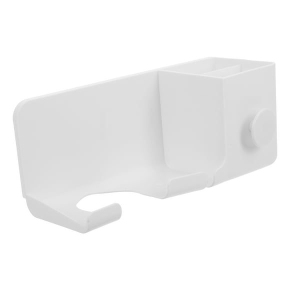 Soporte de pared para secador de pelo con estante de almacenamiento, organizador sin taladro para baño, colgador de pared para herramientas y accesorios para el cabello