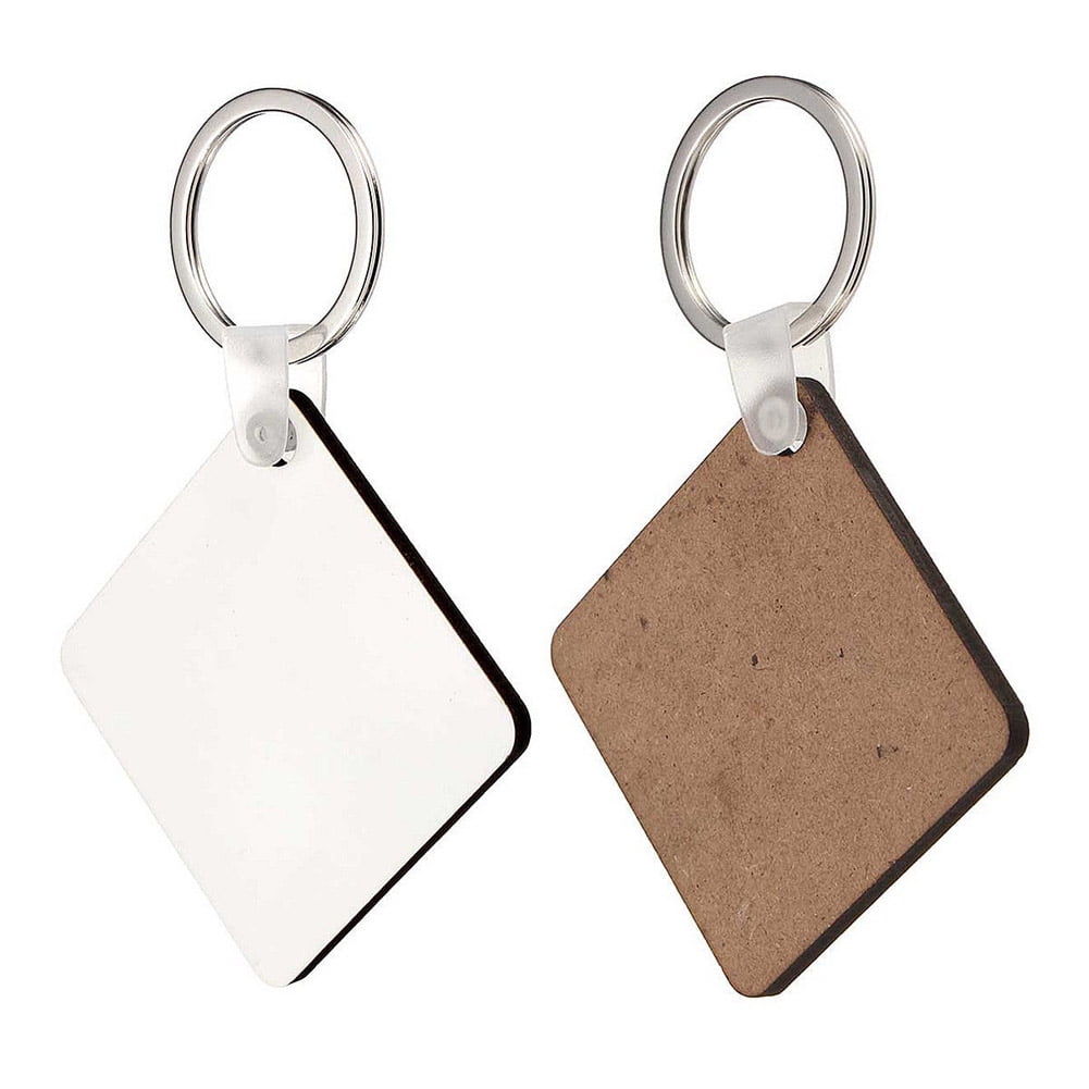 2-Style Blank MDF Sublimation Printable Key Ringsx10 fit for Heat Press Transfer 