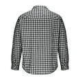 thumbnail image 5 of VgaVtl Checkered Men's Long Sleeve Shirts Collared Clothes for Men Shirts Button down Holiday Big and Tall Black Loose Shirts,M, 5 of 6