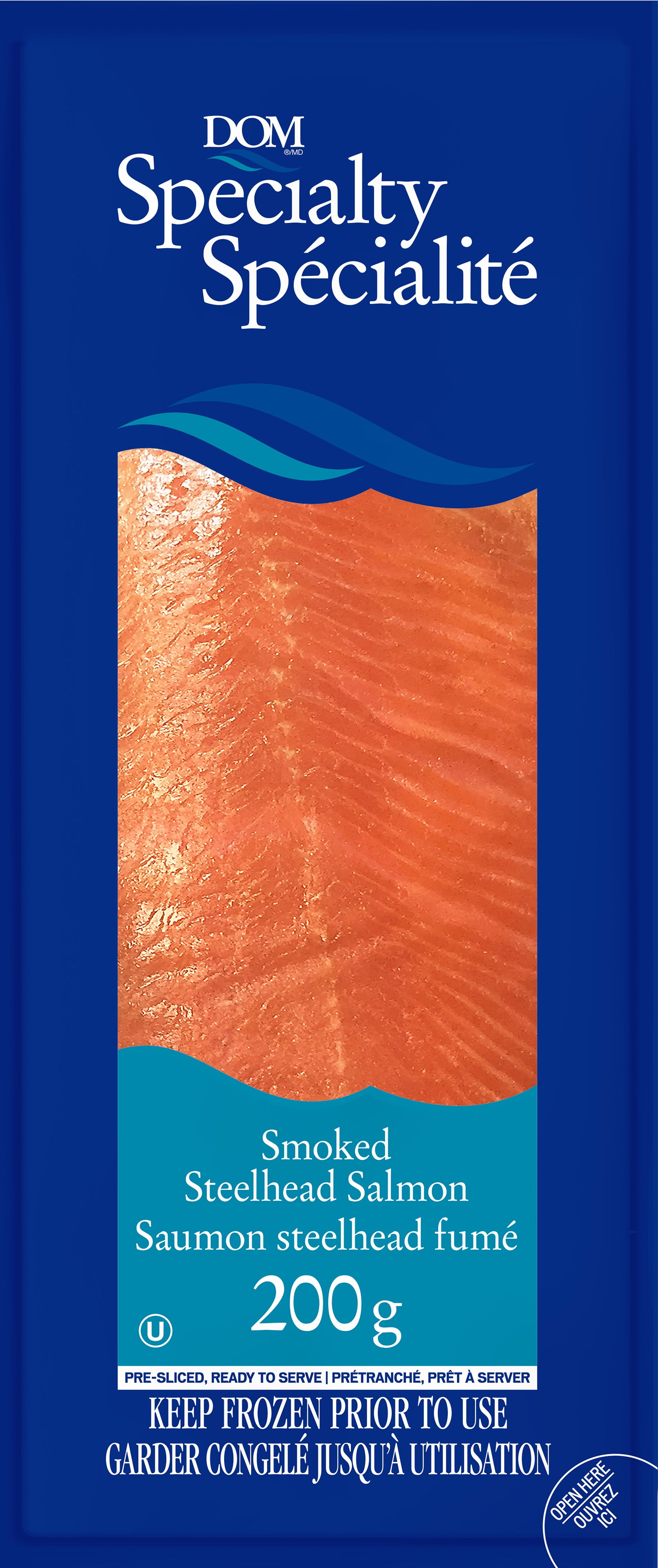 DOM Specialty Frozen Smoked Steelhead Salmon
