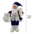 thumbnail image 3 of Christmas Santa Figurines, Standing Claus Doll with Gift Bag, Xmas Desktop Decor for New Year Holiday, Blue, 3 of 6