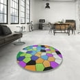 thumbnail image 4 of Ahgly Company Machine Washable Indoor Square Transitional Purple Jam Purple Area Rugs, 4' Square, 4 of 7
