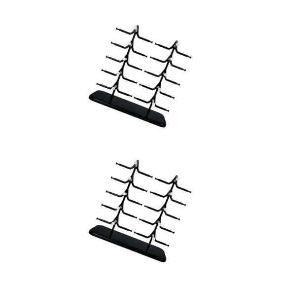 Inteprter 10 Pairs Display Rack Eyeglass Holder Stand Glasses Blanco negro 2piezas