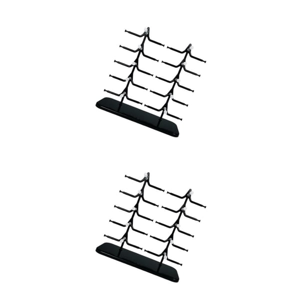 Inteprter 10 Pairs Display Rack Eyeglass Holder Stand Glasses Blanco negro 2piezas