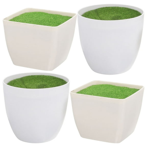 PBPBOX 4Pcs Small Flower Pot Decorative Assorted Color Foam Planter Pot for Balcony