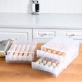 thumbnail image 4 of NEW Kitchen Refrigerator Storage Box Egg Storage Box Rectangular Transparent Compartment Box With Lid Egg Box, 4 of 7