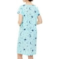 thumbnail image 4 of FOREEMME Womens Nightgowns Cotton Sleep Shirts Cartoon Printed Sleepwear Short Sleeves Night Gown Dress Casual Pajamas XL Cloud Moon, 4 of 8