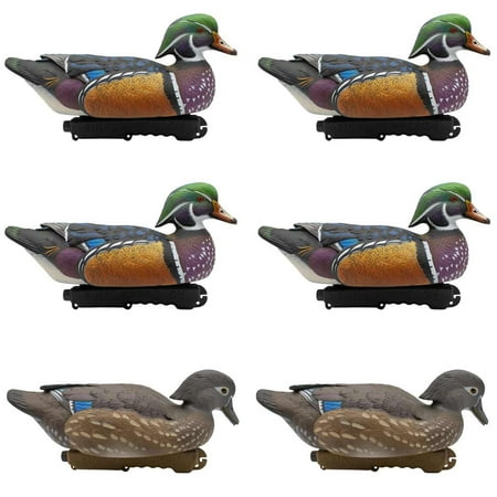 Final Approach HD Wood Ducks Floating Duck Decoys - 6 Pack