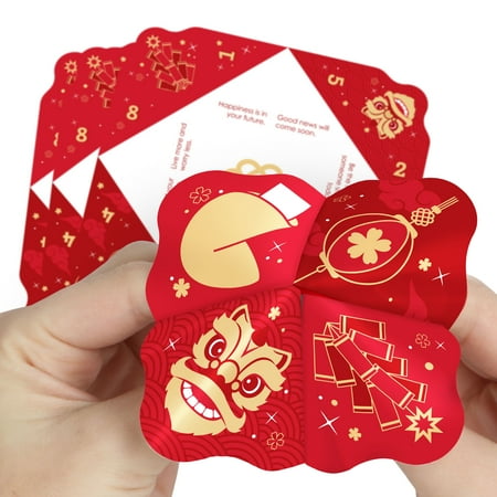 Big Dot of Happiness Lunar New Year - Cootie Catcher Game - Fortunes - Fortune Tellers - Set of 12