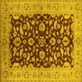 thumbnail image 1 of Ahgly Company Machine Washable Indoor Square Oriental Yellow Industrial Area Rugs, 7' Square, 1 of 4