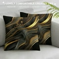 thumbnail image 3 of PHYHOO Black and Gold Pillow Covers Abstract Art Black Grey Marble Luxury Texture Print Decorative Throw Pillows Outdoor PillowCase Farmhouse Cushion Case Decor for Couch Sofa Bed, 3 of 5