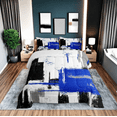 thumbnail image 1 of Erosebridal Geometric Bedding Toddler Comforter Set, Navy Blue Down Comforter, Futuristic Abstract Decor, Breathable 2 Pieces, 1 of 4