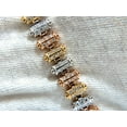 thumbnail image 6 of 1.50CT DIAMONDS BAR LINKED TRI-COLOR 18KT GOLD BRACELET SATIN BRUSH FINISH, 6 of 9