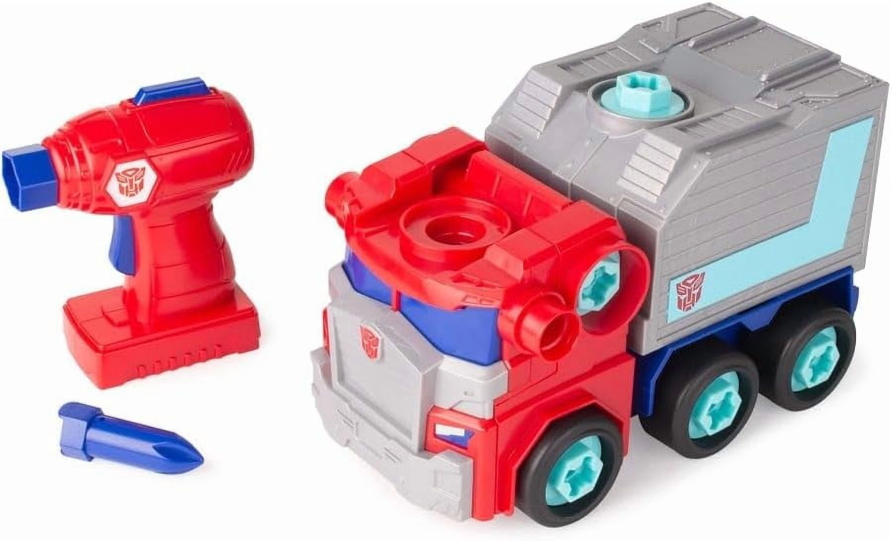 Transformers Optimus Prime Building Toys - STEM Toys Including Toy Electric Drill and AA Batteries - Transformers Toys - Robot Building Toys Ages 18 Months and Up