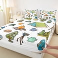 thumbnail image 4 of Erosebridal Kids Teens Jungle Adventure Bed Sheets 4pcs,Boys Girls Woodland Camping Theme King Sheets, 4 of 5