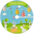 thumbnail image 1 of FMSHPON Easter Tree Skirt Colorful Eggs Bunny Xmas Christmas Tree Skirt Stand Mat for Holiday Party Decoration Indoor Outdoor 48 inches, 1 of 6
