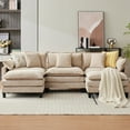thumbnail image 7 of 112" Oversized L-Shaped Sofa, Modular Sectional Sofa, Comfy Deep Seat Convertible 3 Seater Couch with Ottoman, 170 Pounds Modern Minimalist Chenille Couch for Living Room, 7 of 7