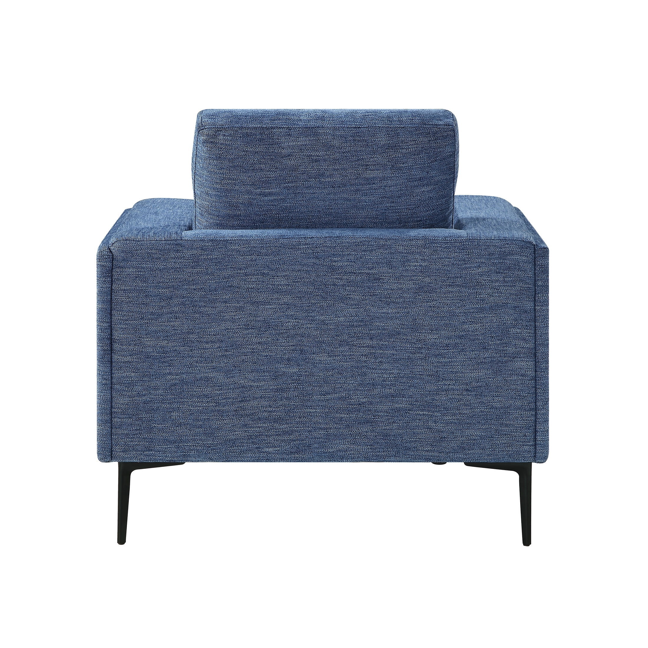OakvillePark Bravelle Chenille Chair with Black Metal Legs, Blue