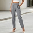thumbnail image 4 of Yievot High Waisted Ankle Dress Pants for Women Pleated Straight Leg Pants Regular Fit Business Casual Office Work Trousers with Pockkets, 4 of 7