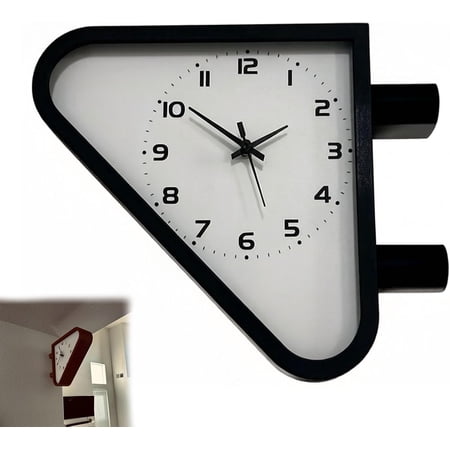 Vintage Wall Clock Double sided Station Clock, 1970 s Inspired Triangular Double Sided Industrial