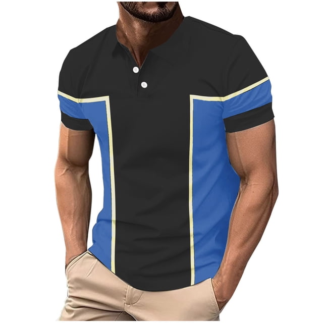 Birdeem Chemises pour Hommes Mode Décontractée Couleur Unie Bouton Manches Courtes Col Rabattu Blouse