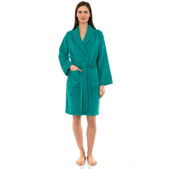 TowelSelections Women's Robe, Turkish Cotton Short Terry Bathrobe X-Large Arcadia