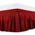 thumbnail image 2 of The Great American Store- Wrap Around Elastic Bed Skirt, Easy On & Off Dust Ruffle Bed Skirts 13 Inch Tailored Drop (Solid Burgundy, Short Queen) - 550 TC 100% Cotton - Easy Fit, Fade Resitant, 2 of 4